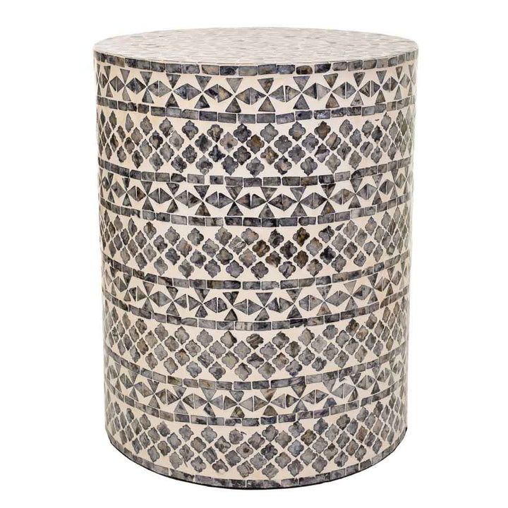 SAMIRA STOOL -GREY CAPIZ-
