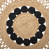 BLACK ANDALUCIA ROUND JUTE RUG 120