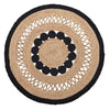 BLACK ANDALUCIA ROUND JUTE RUG 120