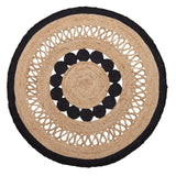 BLACK ANDALUCIA ROUND JUTE RUG 120