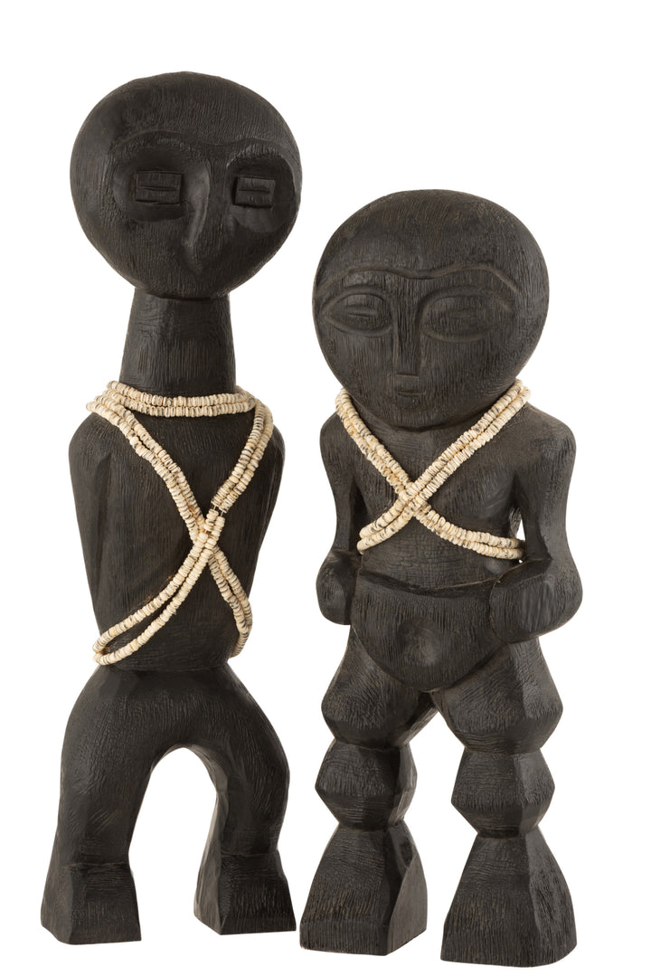 KHOISAN WOOD SCULPTURE | "L" 13X8X46.5CM