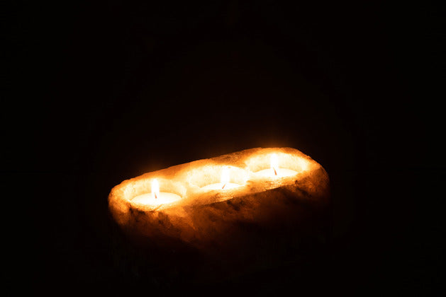 SALT ROCK CANDLE HOLDER M