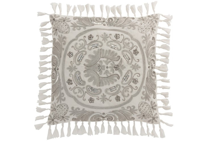 MOROCCO ROSE CUSHION - WHITE