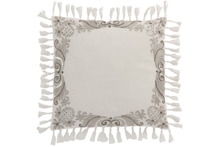 MOROCCO CUSHION - WHITE