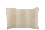 LINEN STRIPES RECT. CUSHION-BEIGE