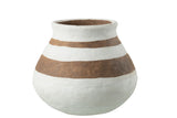 ETHNIC STRIPES POT-WHITE