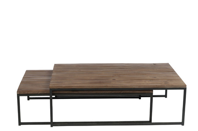 MANGO INDUSTRIAL COFFEE TABLE SET | 120X80X38CM / 120X72X32CM