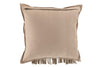 LEATHER ETHNIC CUSHION - TAUPE