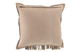 LEATHER ETHNIC CUSHION - TAUPE