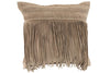 LEATHER ETHNIC CUSHION - TAUPE