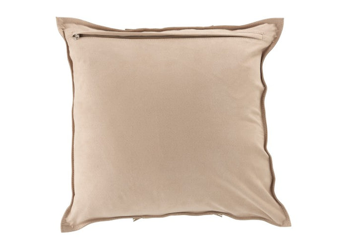 LEATHER CUSHION - TAUPE