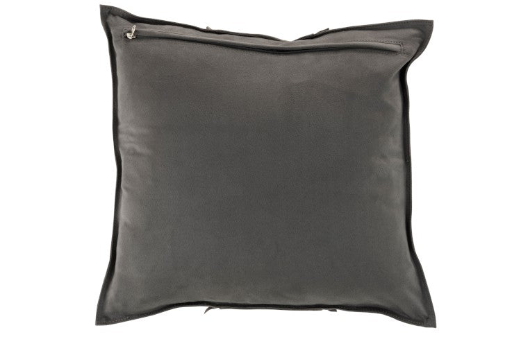LEATHER CUSHION - GREY