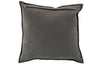 LEATHER CUSHION - GREY