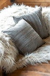 LEATHER CUSHION - GREY