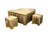 AUKENA - NATURAL TEAK WOOD STOOL