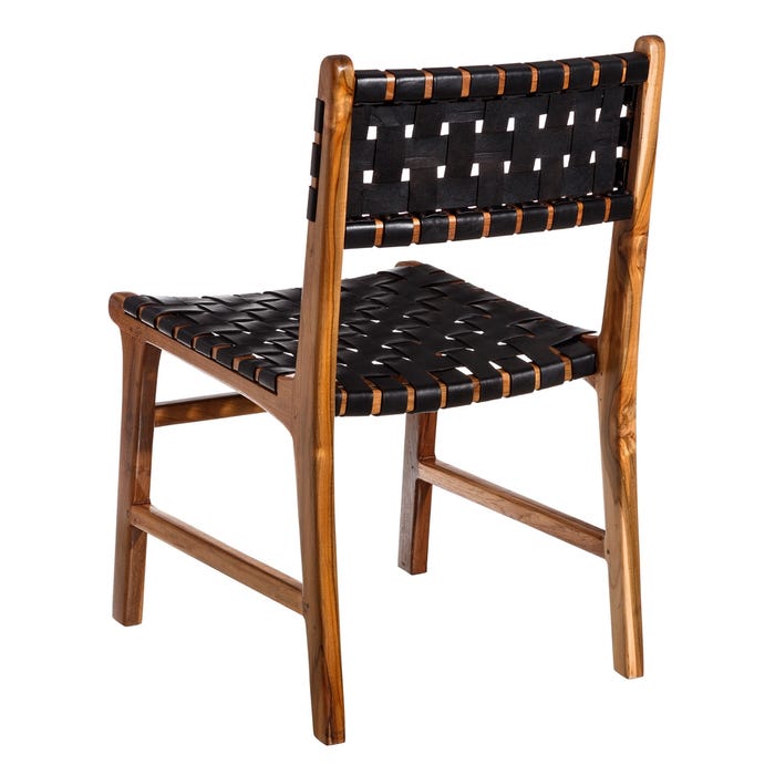 BILL TEAK & LEATHER DINING CHAIR | 56X48X80CM