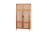 BORA BORA - TEAK WOOD & RATTAN WARDROBE - STRAIGHT TOP