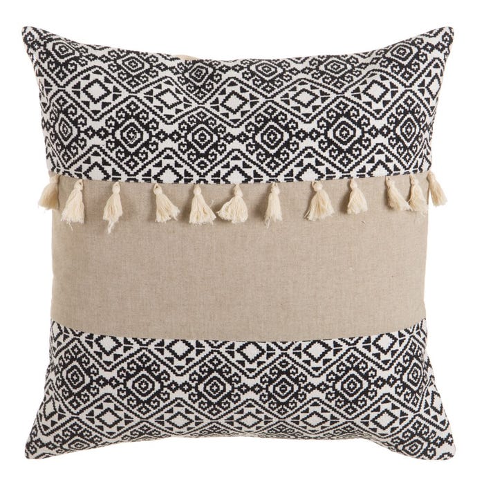 DENZ CUSHION | BEIGE/BLACK&WHITE