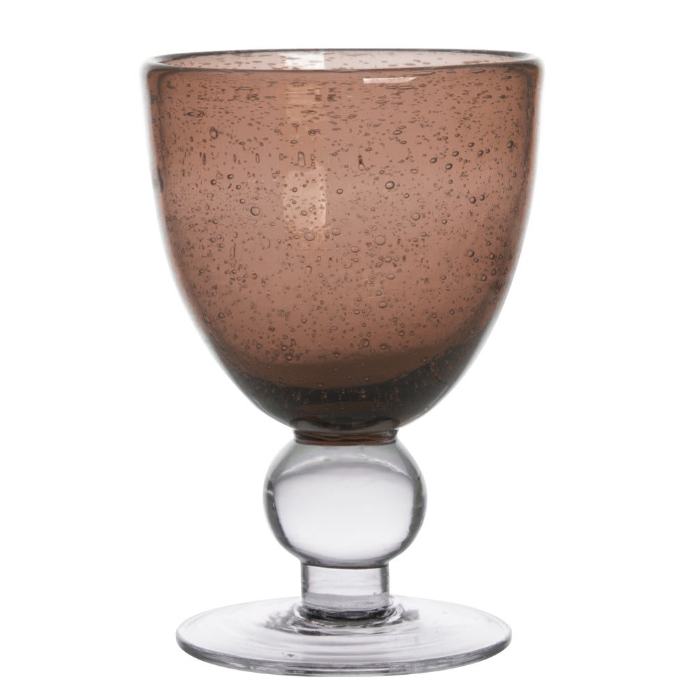Front view of the Earth Ocean Cup with smoky brown crystal and bubble-textured bowl.