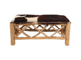 EOS - TEAK BRANCH BENCH WITH GOAT SKIN