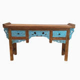 GUNNAR - CARVED TEAK WOOD CONSOLE TABLE