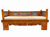 HEMERA INDONESIAN CARVED TEAK WOOD DAYBED | NATURAL / WHITE 220X100X100CM