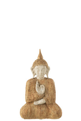 Smaller size Ibi Buddha figure showing the seated meditation posture.