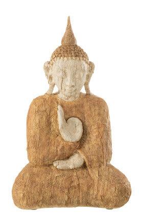 Larger Ibi Buddha meditating figure highlighting handcrafted details and texture.