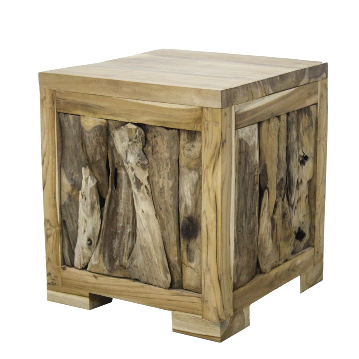 AUKENA - NATURAL TEAK WOOD STOOL