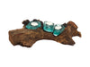 KUMBE CANDLE TEAK ROOT CANDLE HOLDER | NATURAL/BLUE 42X12X7CM