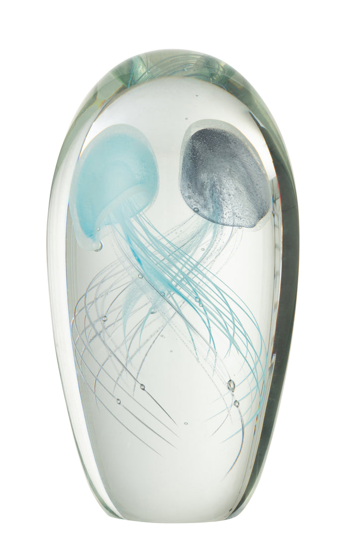 Medium-size Medusa Glass Sky piece highlighting flowing internal glass lines.