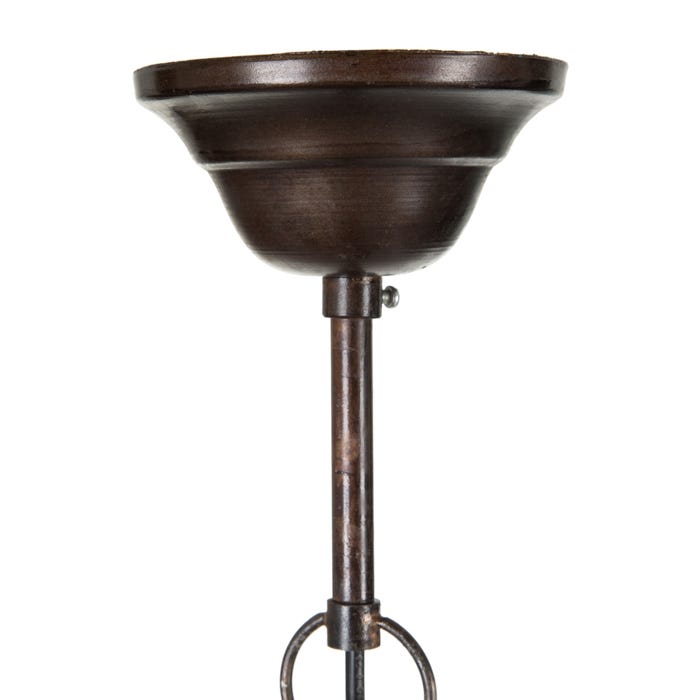 Ceiling mount detail of Nautilus industrial copper lamp