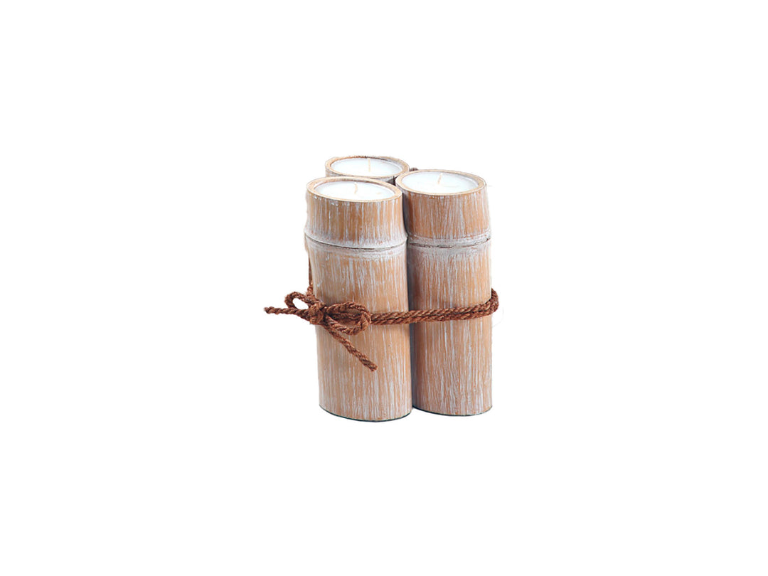NEREA BAMBOO CANDLE WHITE WASH