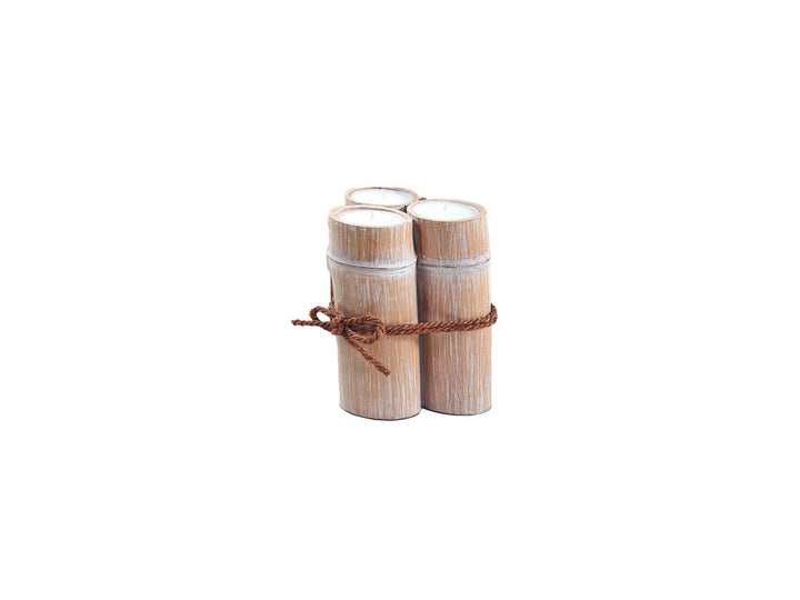 NEREA BAMBOO CANDLE WHITE WASH