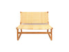 AKRASIA - NATURAL TEAK WOOD AND WOOVEN RATTAN TWO SEATER SOFA