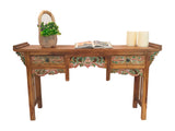 GUNNAR - CARVED TEAK WOOD CONSOLE TABLE