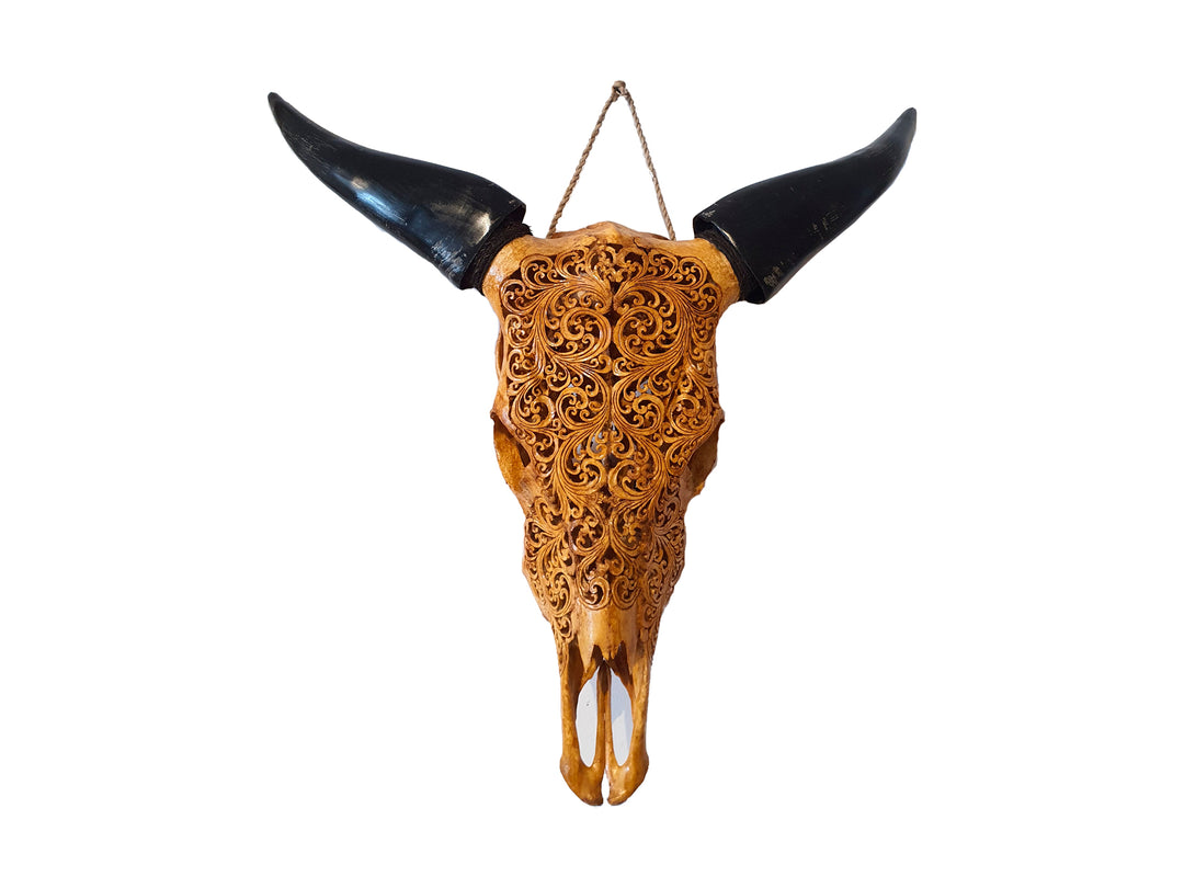 RARAKU - HAND CARVED SKULL - BROWN