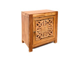 VESTA -  CARVED TEAK WOOD SIDE TABLE